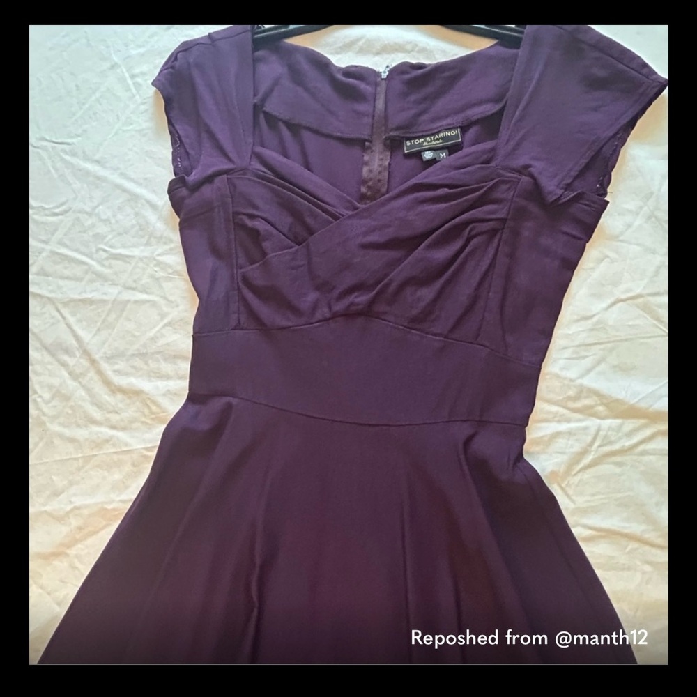 Stop Staring Purple Midi Dress